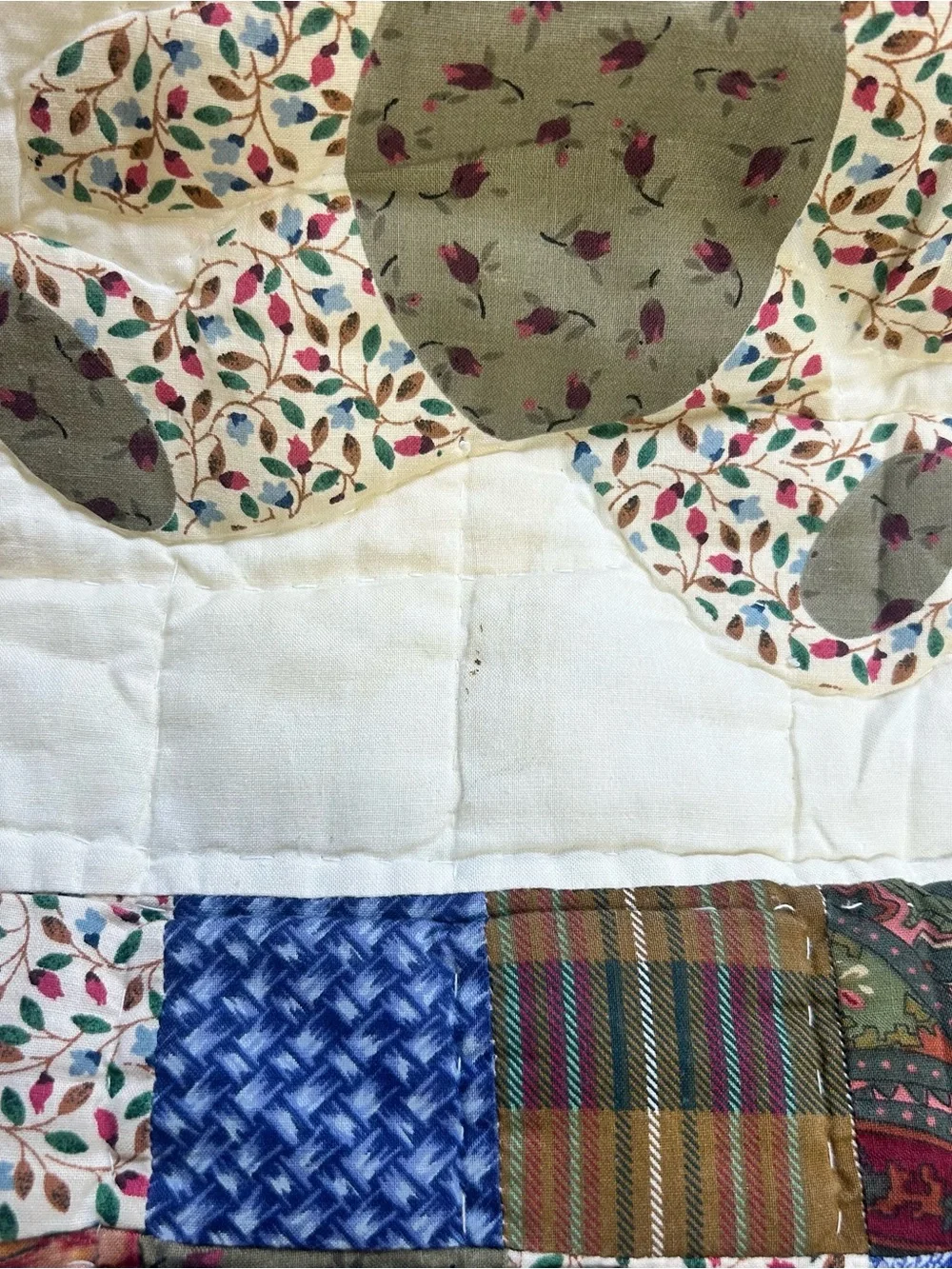 Vintage Teddy Bear Quilted Quilt Blanket 50x60 Nursery Read Description